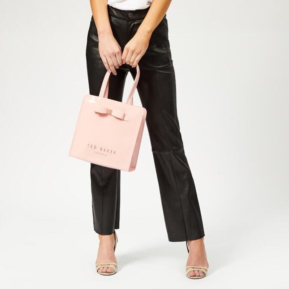 Ted Baker Arycon Powder Pink Shopper Bag Tote Bow Plastic PVC Small - Picture 1 of 8